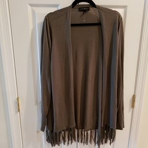 Olive green fringed cardigan size 18/20